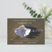 Zee Shell Brown RSVP kaarten Kaartje (Staand voorkant)