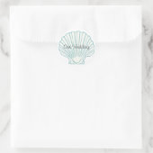 Zee Shell bruiloft envelop afdichting Ronde Sticker (Tas)