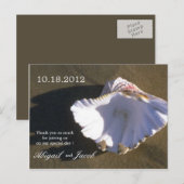 Zee Shell Bruin bruiloft bedankkaart Briefkaart (Voorkant / Achterkant)