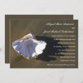 Zee Shell Bruine Huwelijksuitnodigingen Kaart (Voorkant / Achterkant)