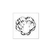 Zee shell clam line art tekening rubberstempel (Afrduk)