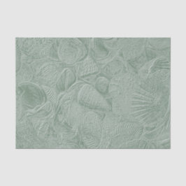 Zee Shell Coastal Beach Sage Green Decoupage Tissuepapier