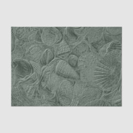 Zee Shell Coastal Beach Sage Green Metallic Tissuepapier