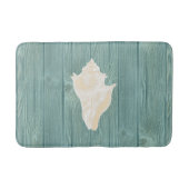 Zee Shell Cream  Aqua Wood Bath Rug Badmat (Voorkant)