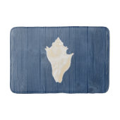Zee Shell Cream  Blue Wood Bath Rug Badmat (Voorkant)