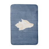 Zee Shell Cream  Blue Wood Bath Rug Badmat (Voorkant Verticaal)