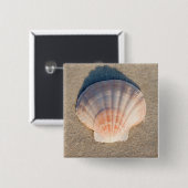 Zee Shell dat op zandstrand wetend Vierkante Button 5,1 Cm (Voorkant /achterkant)