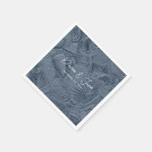 Zee Shell Donker Stoffig Blauw Modern Coastal Beac Servet (Hoek)