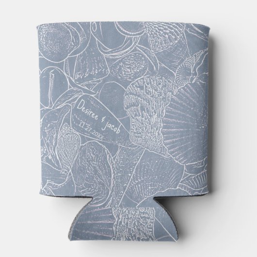 Zee Shell Dusty Blue Coastal Beac Napkins Blikjeskoeler (Achterkant)