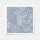 Zee Shell Dusty Blue Coastal Beach Servet (Voorkant)