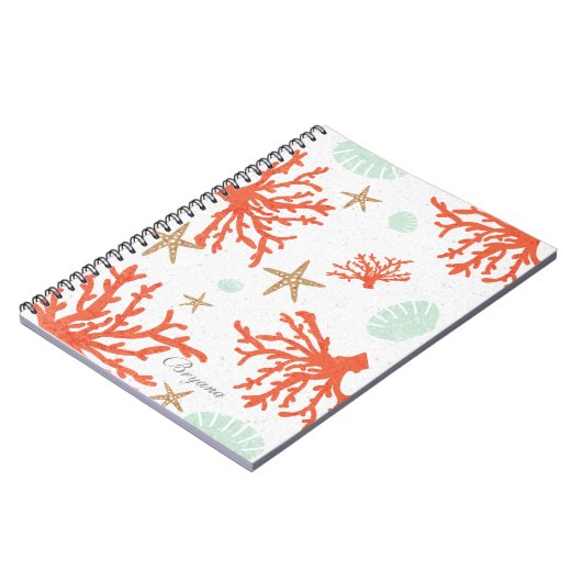 Zee Shell en Starfish Notitieboek van het braadkor (Linkerzijde)