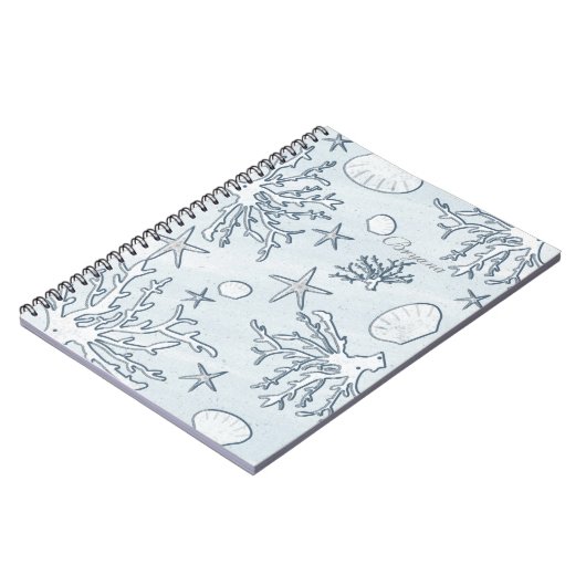 Zee Shell en Starfish Notitieboek van het braadkor (Linkerzijde)