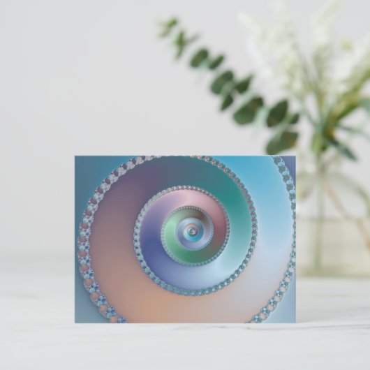 Zee Shell - Fractal Briefkaart (Staand voorkant)