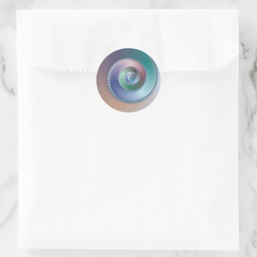Zee Shell - Fractal Ronde Sticker (Tas)
