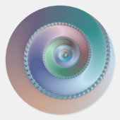 Zee Shell - Fractal Ronde Sticker (Voorkant)