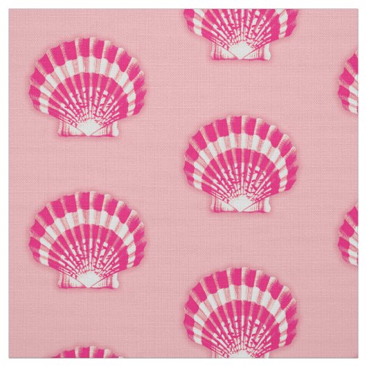 Zee Shell - fuchsia roze en wit Stof (Swatch)