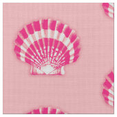 Zee Shell - fuchsia roze en wit Stof (Close Up)