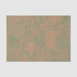 Zee Shell Green Oranje Decoupage Tissuepapier