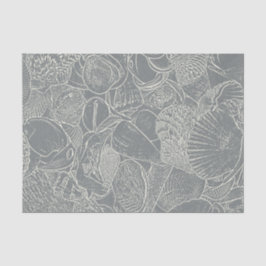Zee Shell Grey White decoupage Tissuepapier