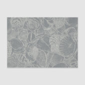 Zee Shell Grey White decoupage Tissuepapier (Voorkant)