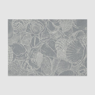 Zee Shell Grey White decoupage Tissuepapier