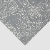 Zee Shell Grey White decoupage Tissuepapier (Detail)