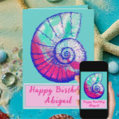 Zee Shell Happy Birthday Kaart met datum