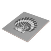 Zee Shell - houtskool grijs en wit Tegeltje (Zijkant)