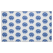 Zee Shell - kobalt blauw en wit Stof (Fat Quarter)