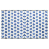 Zee Shell - kobalt blauw en wit Stof (Yard (91,4 cm))