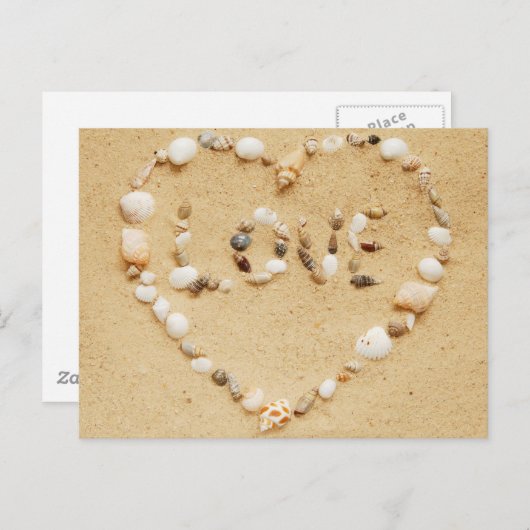 Zee Shell Love Heart Briefkaart (Voorkant / Achterkant)