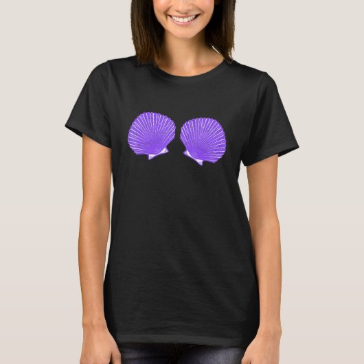 Zee Shell Mermaid Bra Costume T-shirt Halloween (Voorkant)
