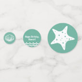 Zee Shell Mermaid Party (Paarse en groene Starfish Confetti (Achterkanten)