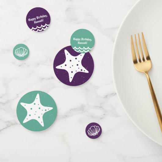 Zee Shell Mermaid Party (Paarse en groene Starfish Confetti (Groep)