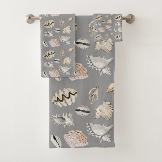 Zee Shell Nautical Pattern Crustaceancore Bad Handdoek (Insitu)