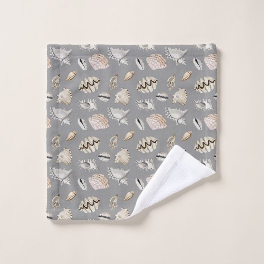 Zee Shell Nautical Pattern Crustaceancore Bad Handdoek (Wasdoekje)