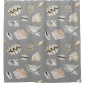 Zee Shell Nautical Pattern Crustaceancore Douchegordijn (Voorkant)