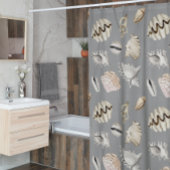 Zee Shell Nautical Pattern Crustaceancore Douchegordijn