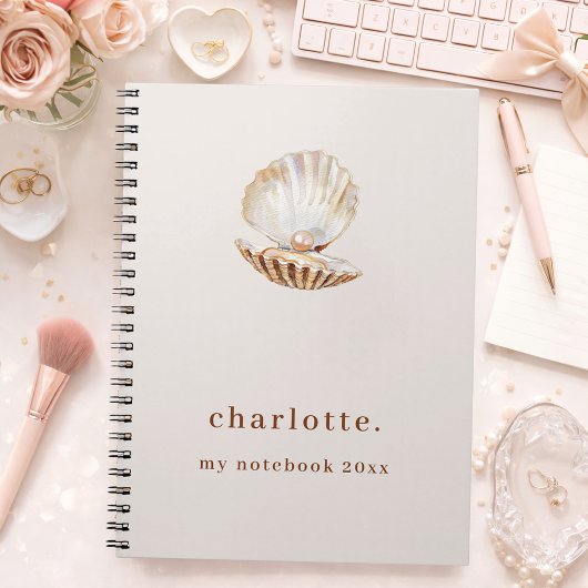 Zee shell parel beige modern notitieboek