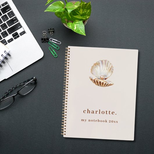 Zee shell parel beige modern notitieboek
