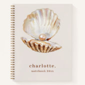 Zee shell parel beige modern notitieboek (Voorkant)