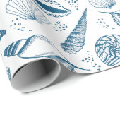 Zee shell patroon cadeaupapier (Rol Hoek)