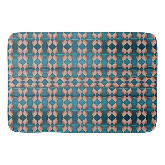 Zee Shell Pattern, blauw Badmat (Voorkant)