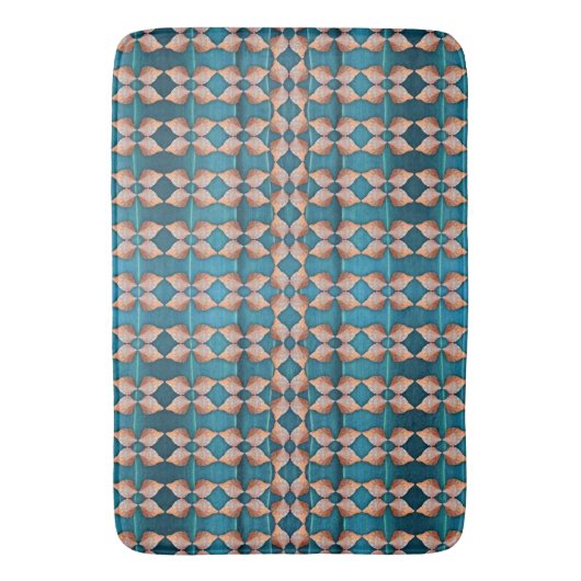Zee Shell Pattern, blauw Badmat (Voorkant Verticaal)