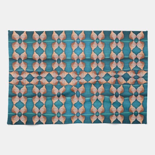 Zee Shell Pattern, blauw Theedoek (Horizontaal)