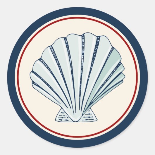 Zee Shell Ronde Sticker (Voorkant)