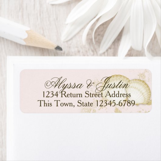 Zee Shell  Roze en Goud Etiket (Insitu)