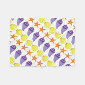 Zee Shell Seashell Conch Starfish Beach House Fleece Deken (Voorkant (Horizontaal))