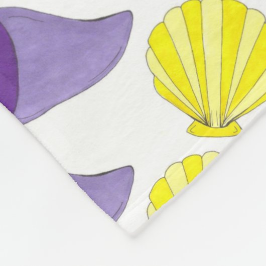 Zee Shell Seashell Conch Starfish Beach House Fleece Deken (Hoek)