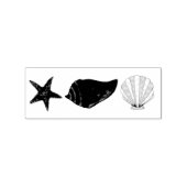 Zee Shell Seashell Conch Starfish Beach Ocean Rubberstempel (Afrduk)